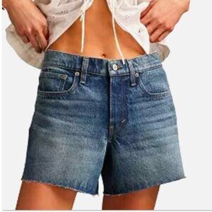 LUCKY BRAND Boyfriend Jean Shorts Denim Cut Off 2/26 Roll Raw Hem Blue NEW NWT